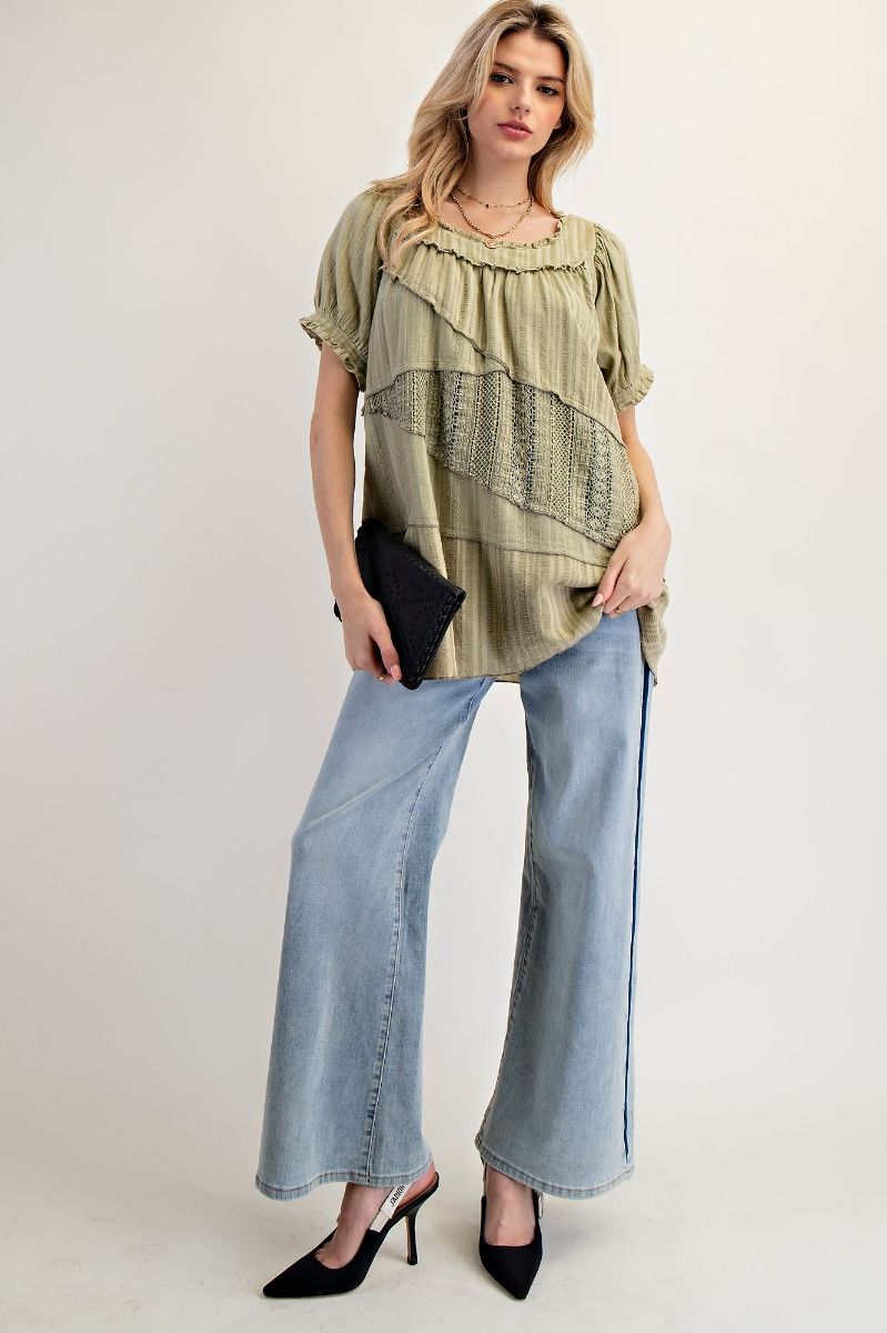 Vera Lace Mixed Mineral Washed Tunic