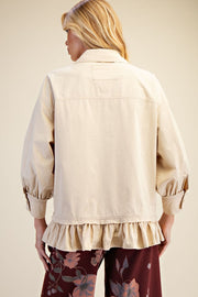 Vanessa Button Down Ruffle Hem Top