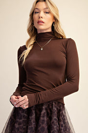 Tila Soft Knit Fitted Turtleneck Top