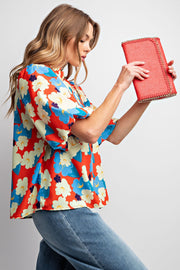 Moonflower Floral Print Puff Sleeve Top