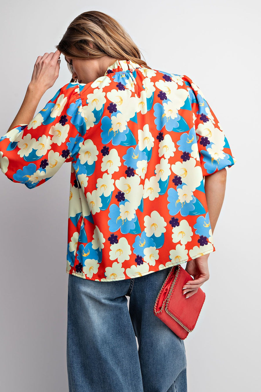 Moonflower Floral Print Puff Sleeve Top