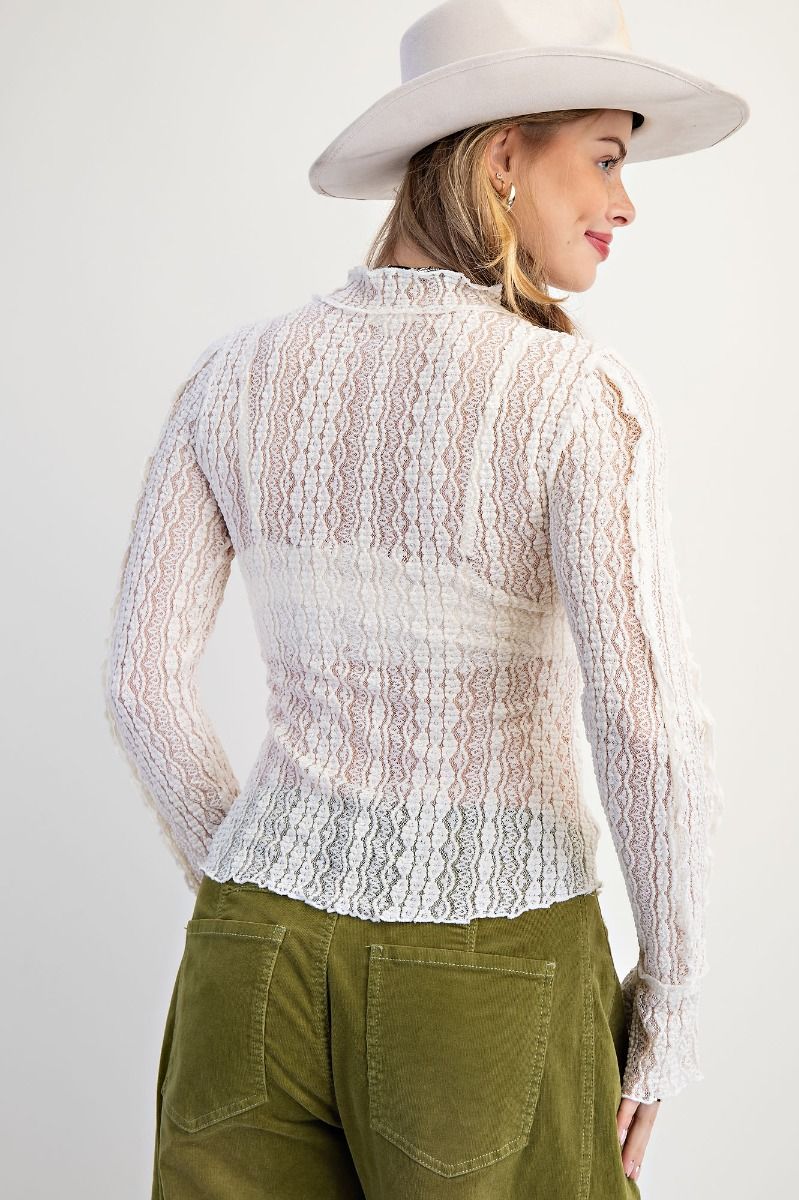 Chantilly Lace Mesh Fitted Top