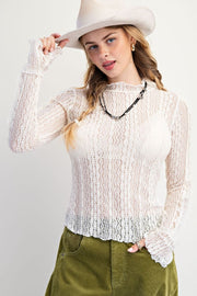 Chantilly Lace Mesh Fitted Top
