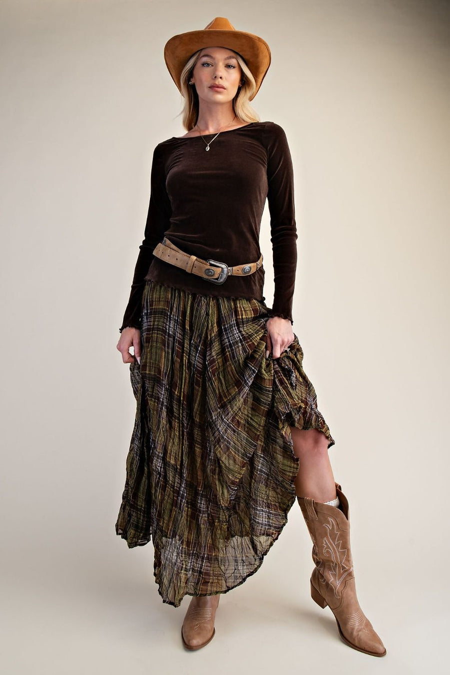 Avril Soft Velvet Fitted Top