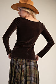 Avril Soft Velvet Fitted Top