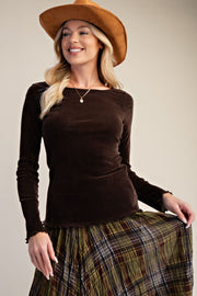 Avril Soft Velvet Fitted Top