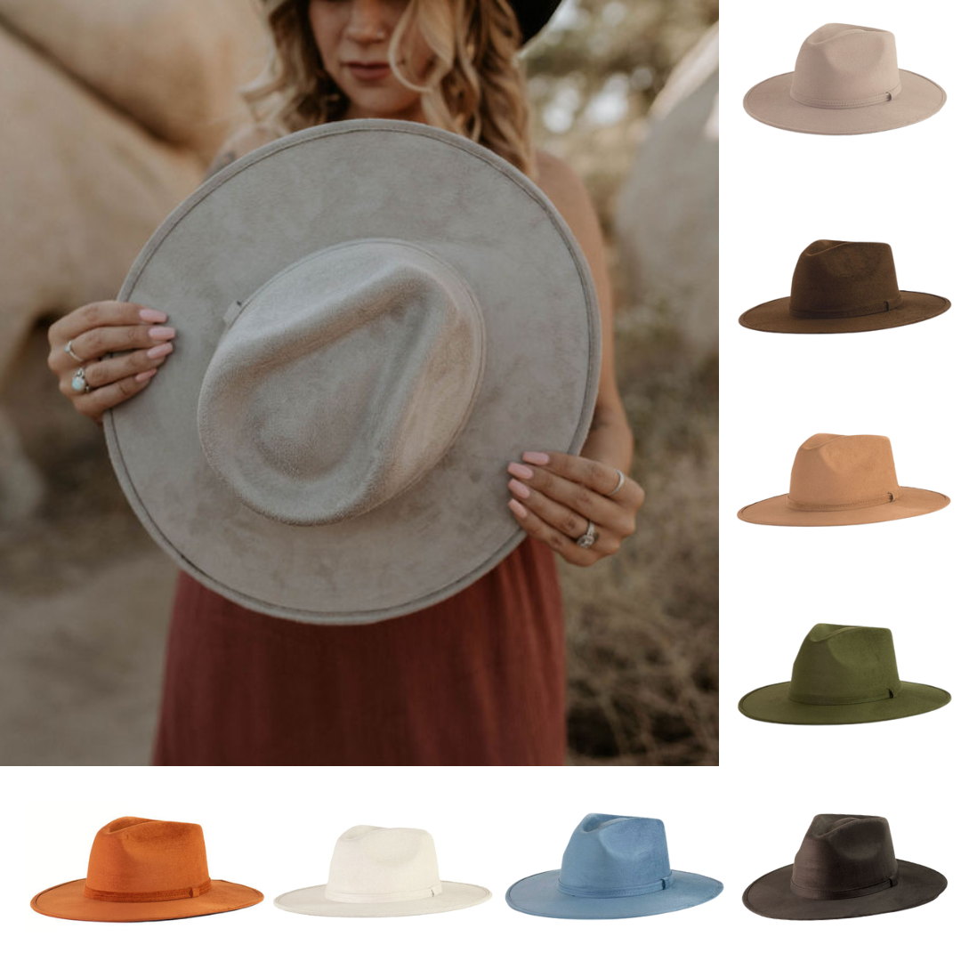 Vegan Suede Rancher Hat: Pearl