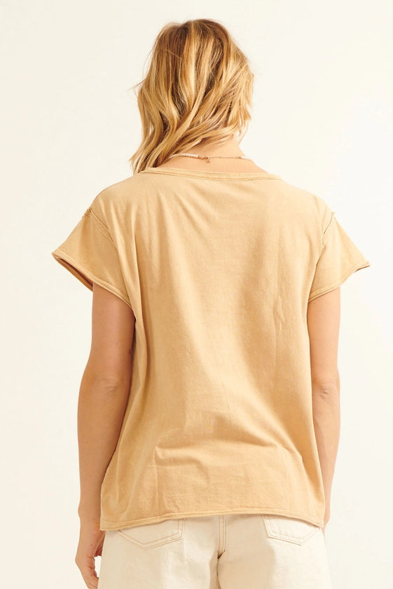 Vintage Basics Solid Color Mineral Washed Tee