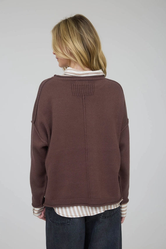 Bridgette Raw Edge Crew Neck Sweater