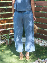 Lindee Seam Detail Sleeveless Denim Top & Pant Set
