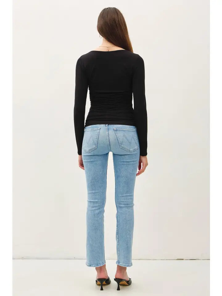 Caterina Boat Neck Long Sleeve Top