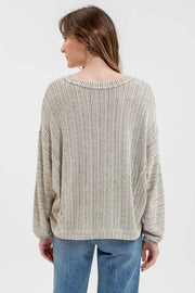 Ryanne V-Neck Long Sleeve Sweater Knit Top