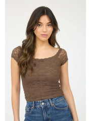 Kira Fitted Lace Knit Top