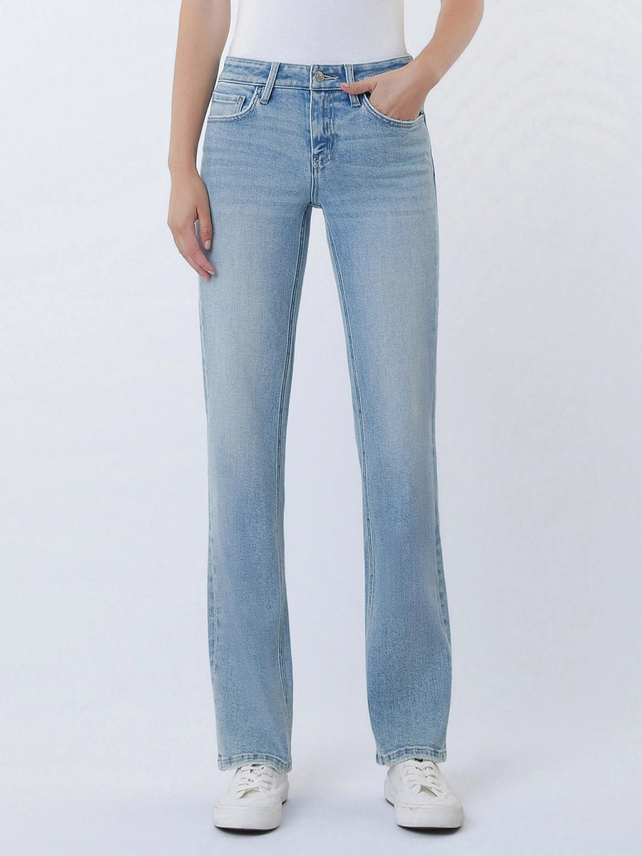 Slow Ride Low-Rise Straight Fit Jeans