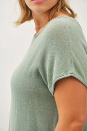 April Basic Knit Sweater Tee Top