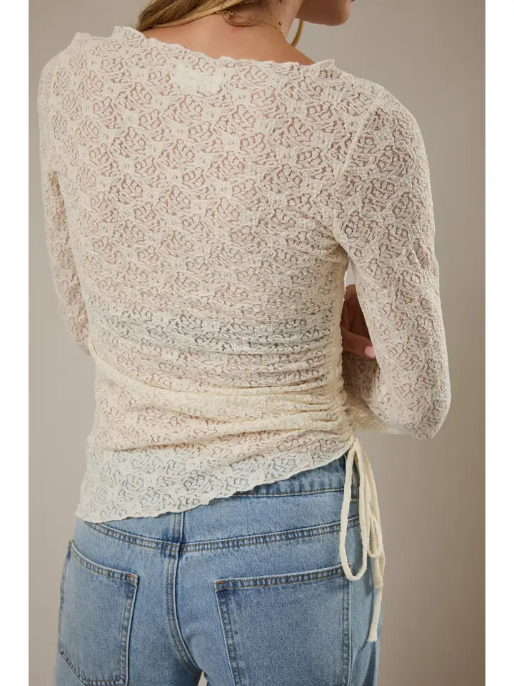 Wendi Lace Mesh Fitted Top