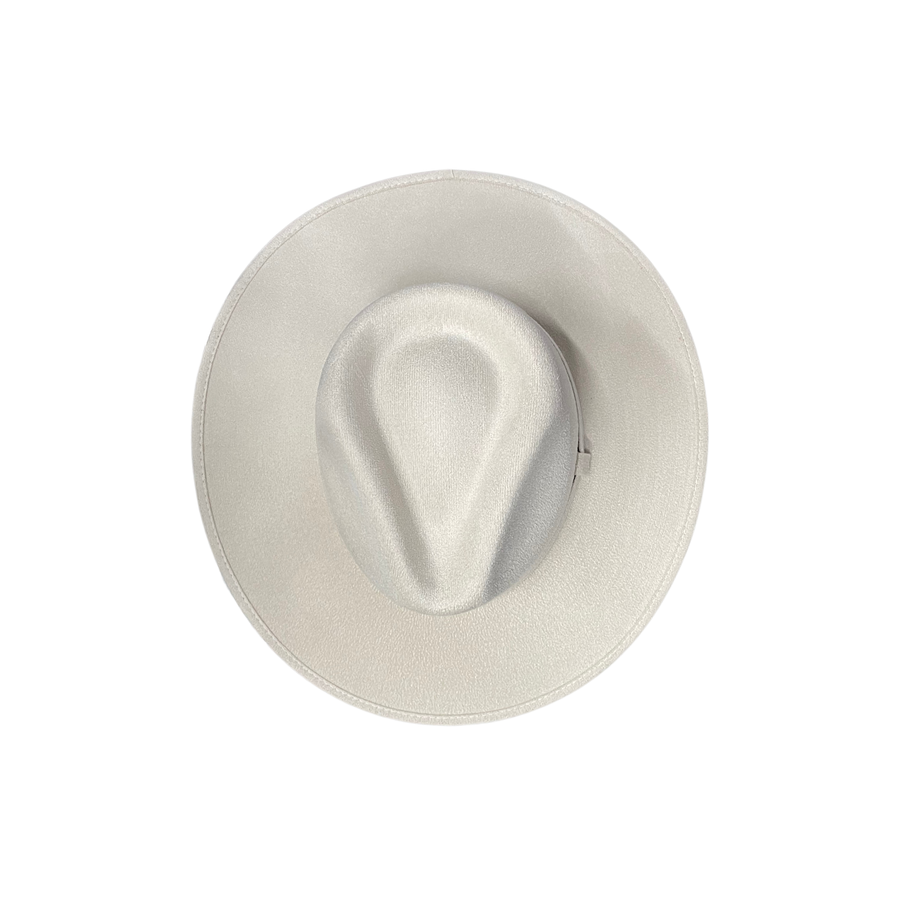 Vegan Suede Rancher Hat: Pearl