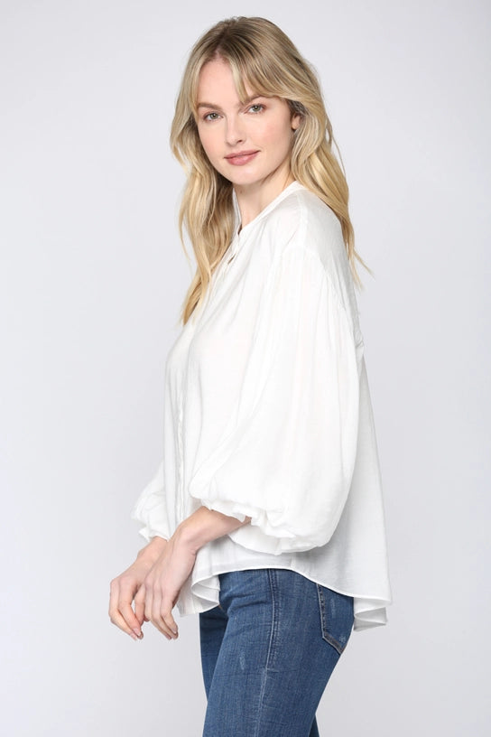 Elodie Puff Sleeve Button Down Shirt Blouse