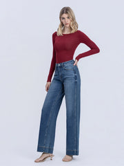 Misunderstood Super High Rise Trouser Hem Baggy Wide Leg Jeans
