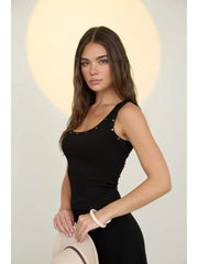 Stud Detail Knit Tank Top