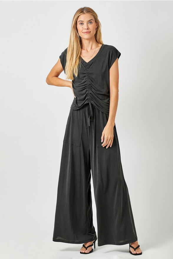Demi Front Drawstring Ruched Modal Top