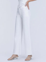 White Noise High Rise Stacked Waistband Wide Leg Jeans