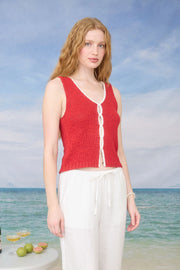 Liberty Infinity Keyhole Sleeveless Sweater Vest Top