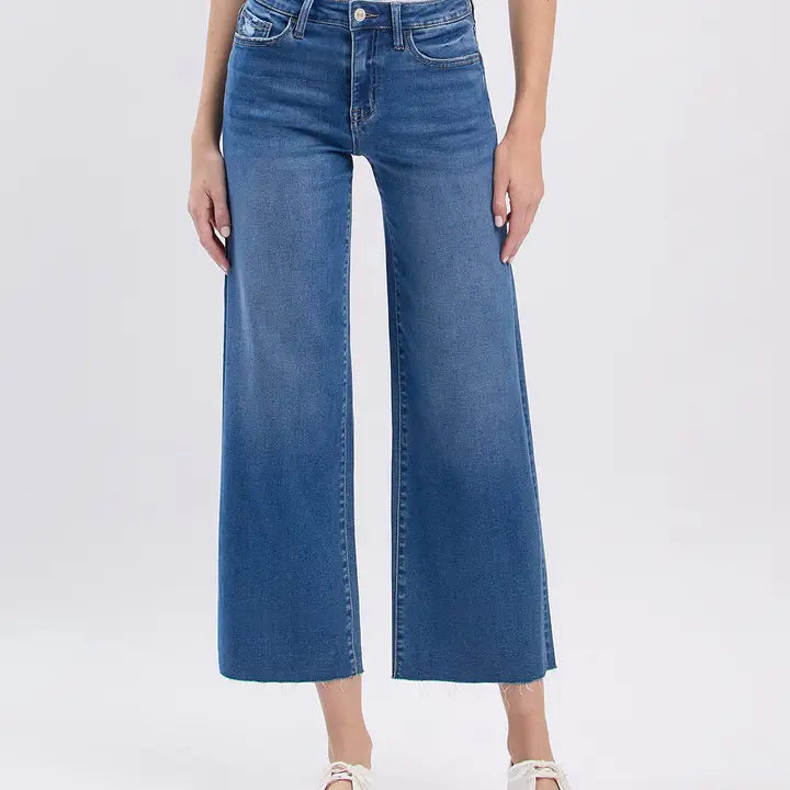 Gibson High Rise Super Soft Slim Wide Crop Jeans