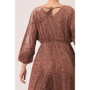 Dutchess Damask Pattern Burnout Velvet Long Sleeve Mini Dress