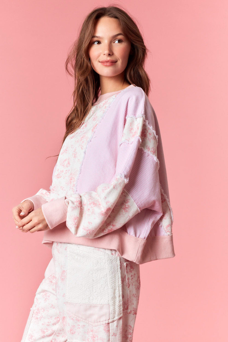 Rosita Vendela French Terry & Pinstripe Sweatshirt