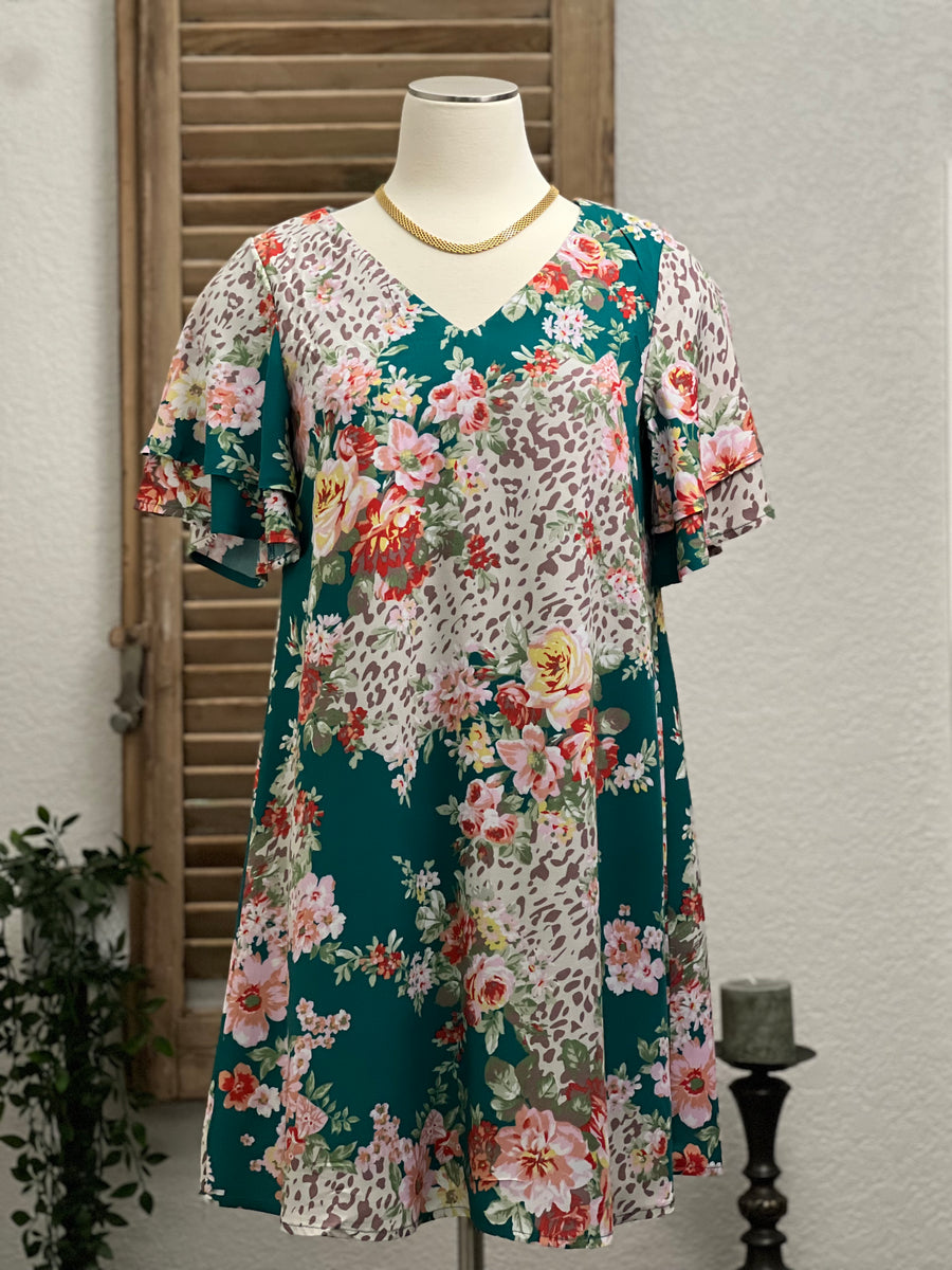 Reagan Wild Floral Print Dress