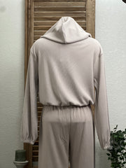 Brielle Soft Corduroy Knit Hoodie with Fitted Waist