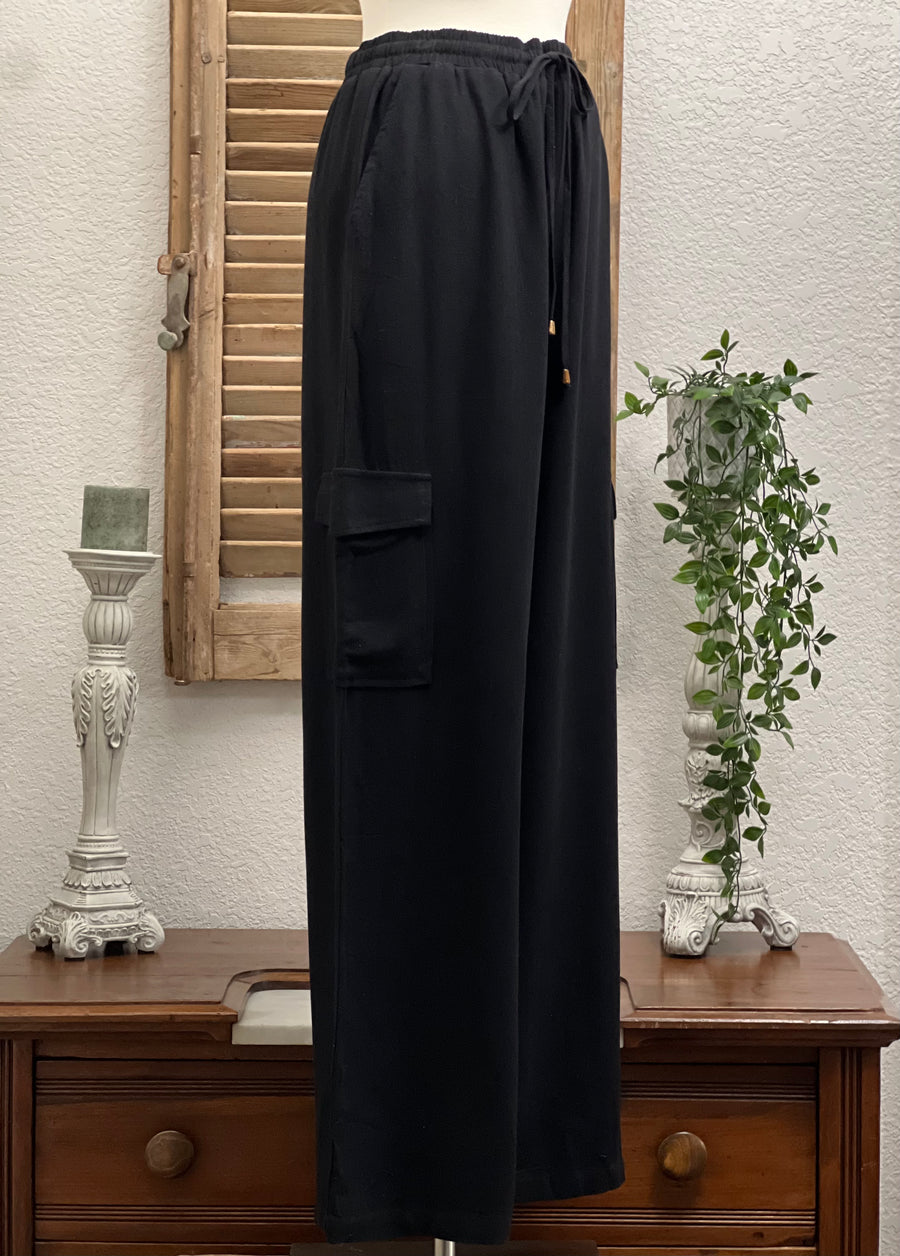 Salem Linen Wide Leg Cargo Pant