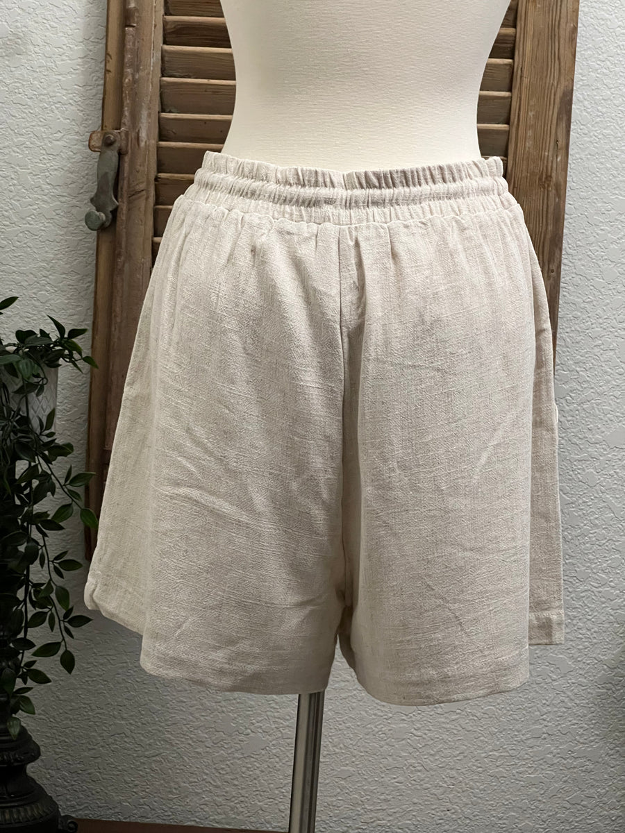 Marcia Soft Linen Shorts with Pockets
