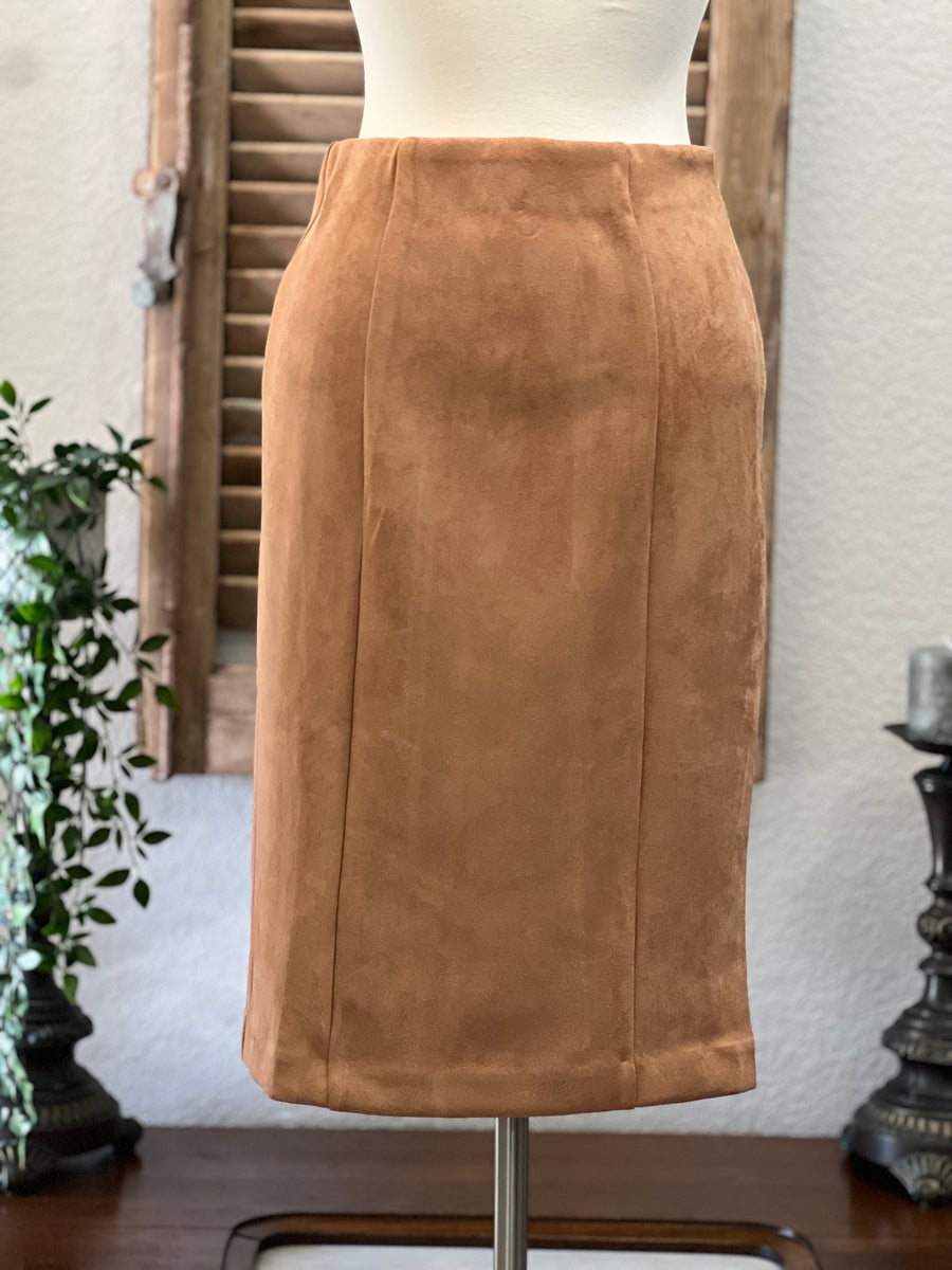 Sedona Soft Stretch Butter Suede Fitted Pencil Skirt