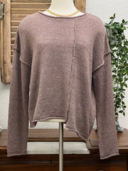 Avery Asymmetrical Long Sleeve Knitted Sweater