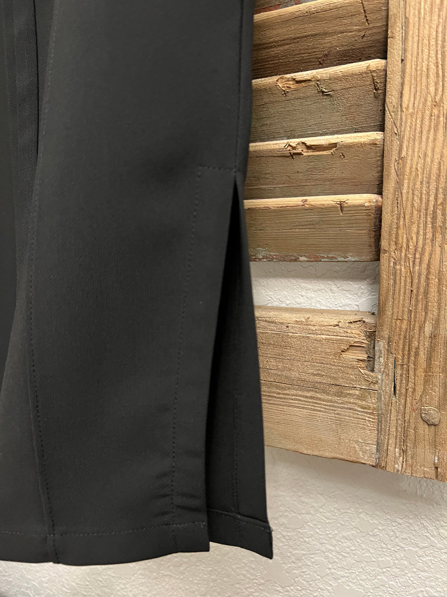 Selena Pencil Leg Crop Dress Pant with Sexy Side Slit Hem