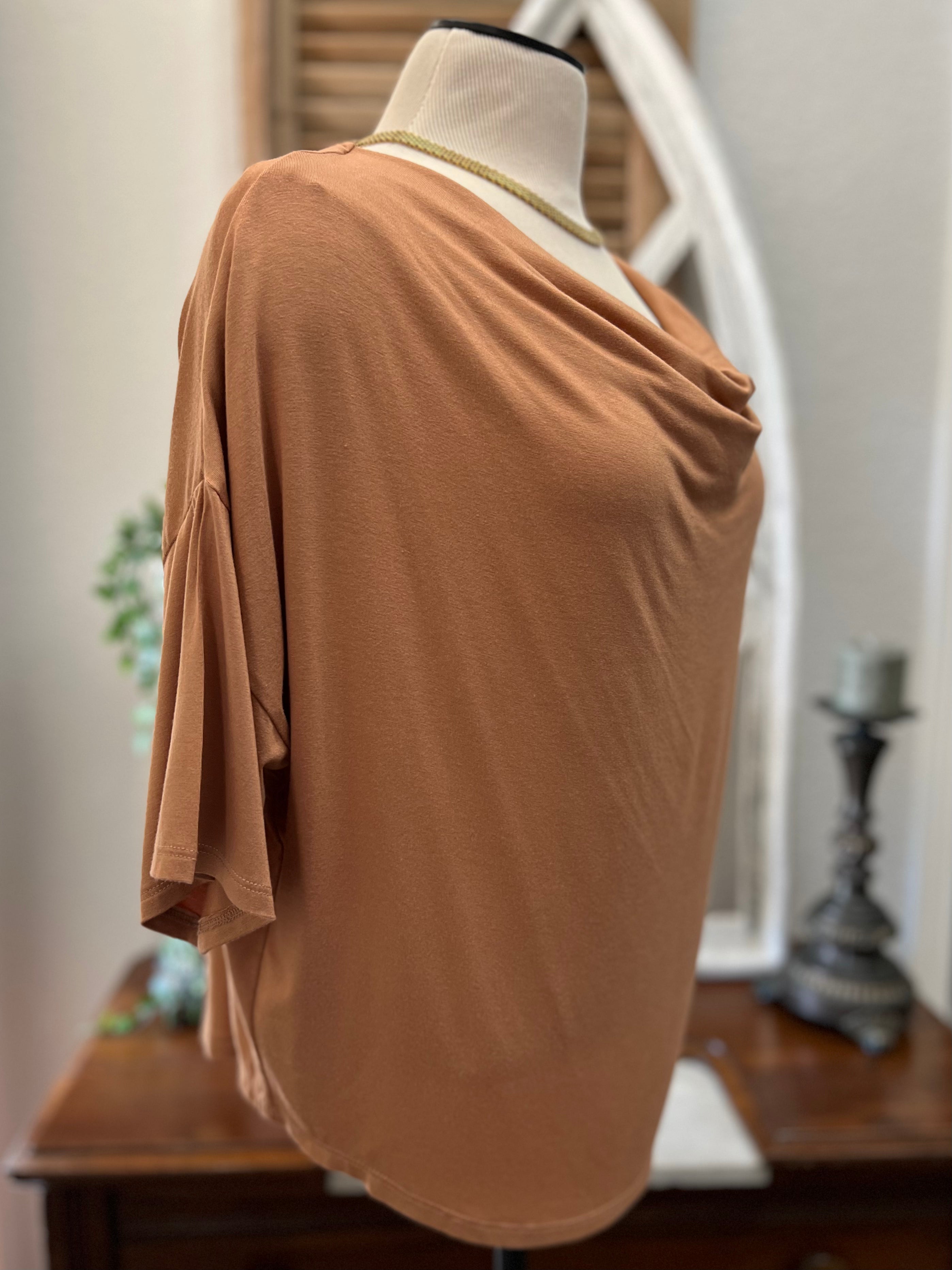 Delilah Drape Neck Tunic Top