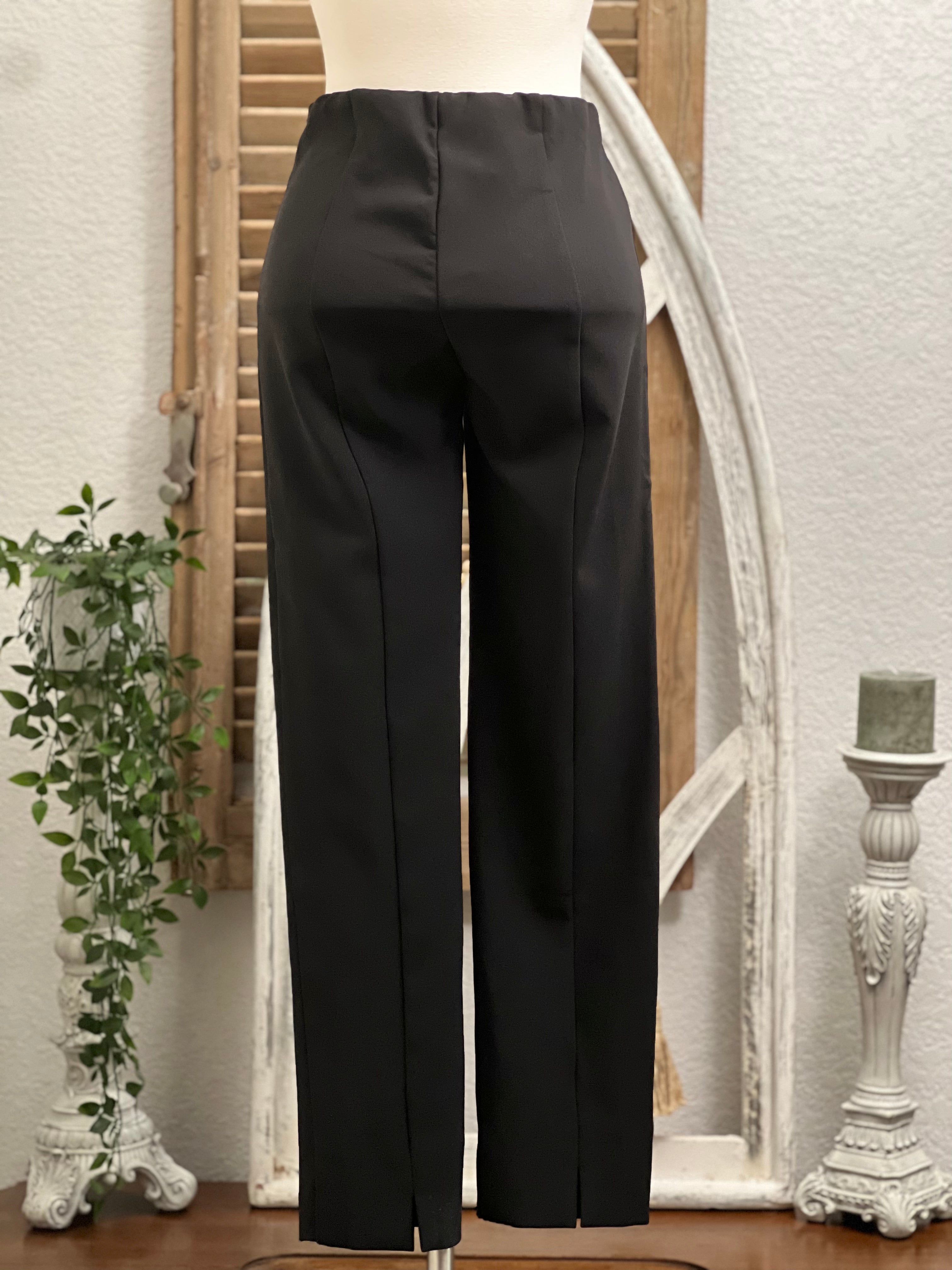 Serena Pencil Leg Crop Dress Pant with Sexy Back Slit Hem