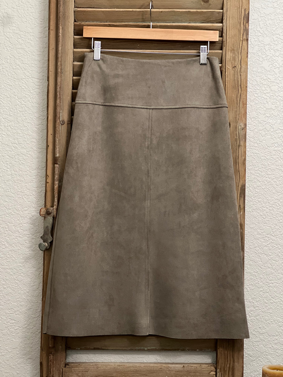 Sierra Soft Stretch Butter Suede A-Line Skirt