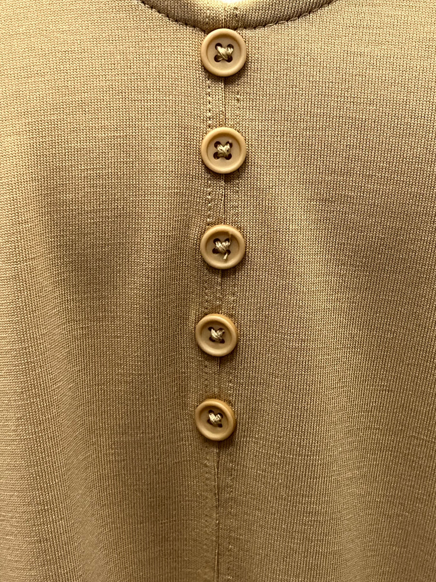 Sarah Button Detail V-Neck Top