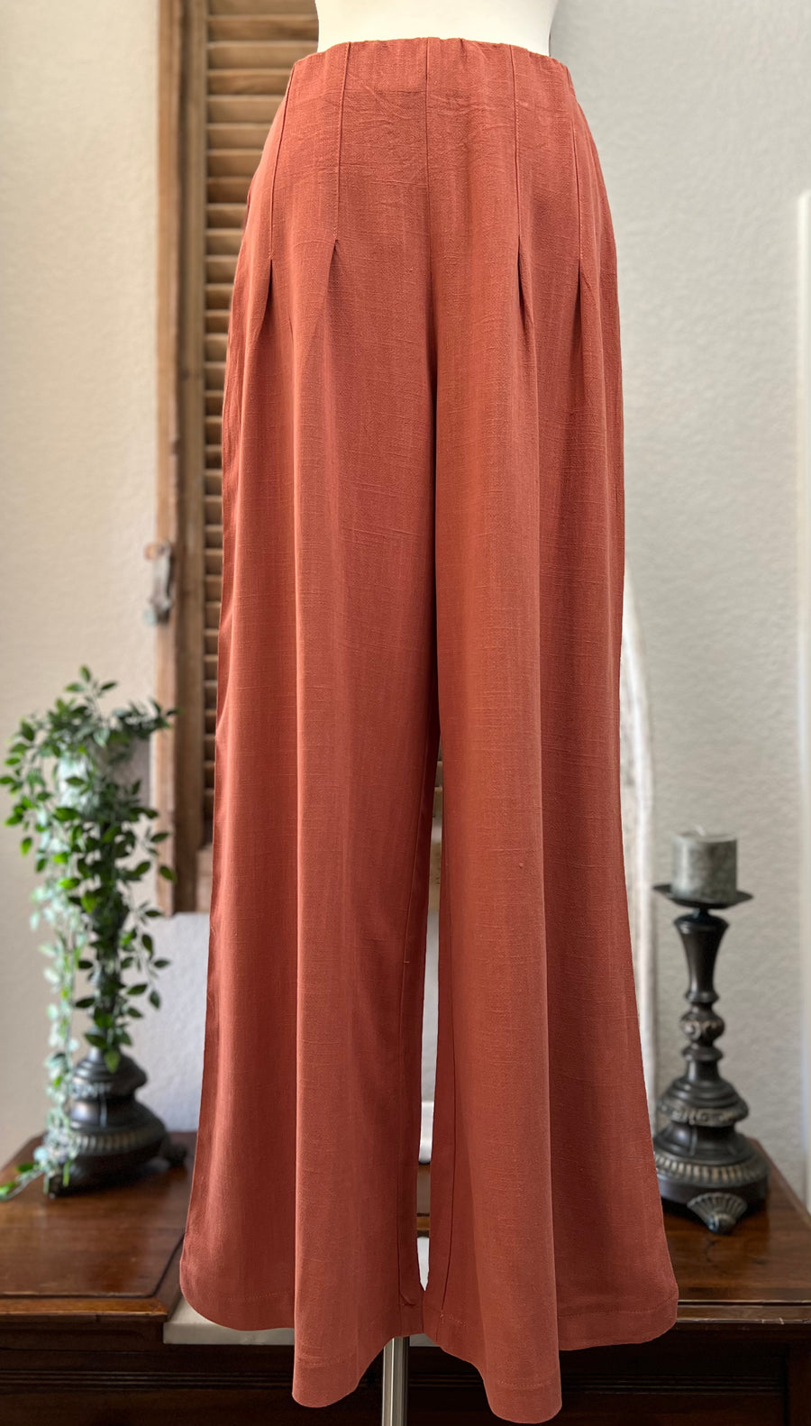 Evelyn High Waisted Wide Leg Linen Pant