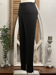 Selena Pencil Leg Crop Dress Pant with Sexy Side Slit Hem