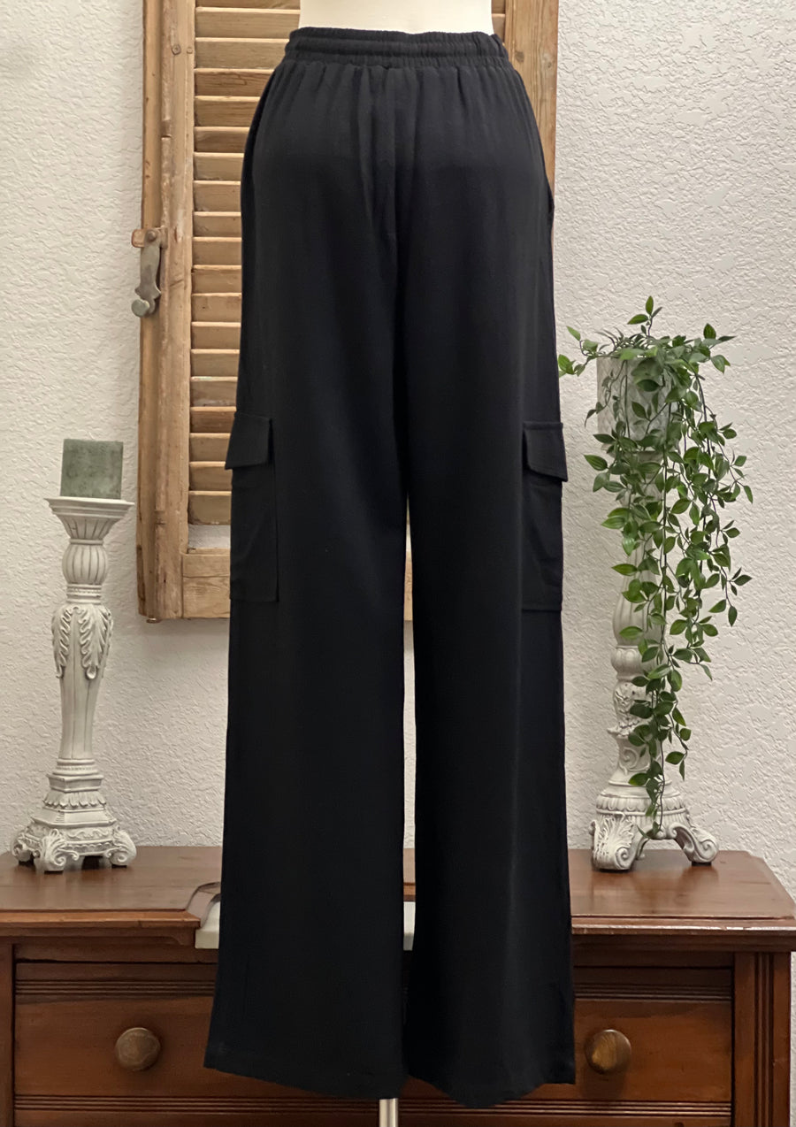 Salem Linen Wide Leg Cargo Pant