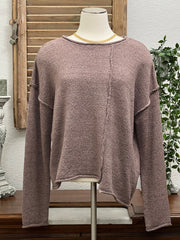Avery Asymmetrical Long Sleeve Knitted Sweater