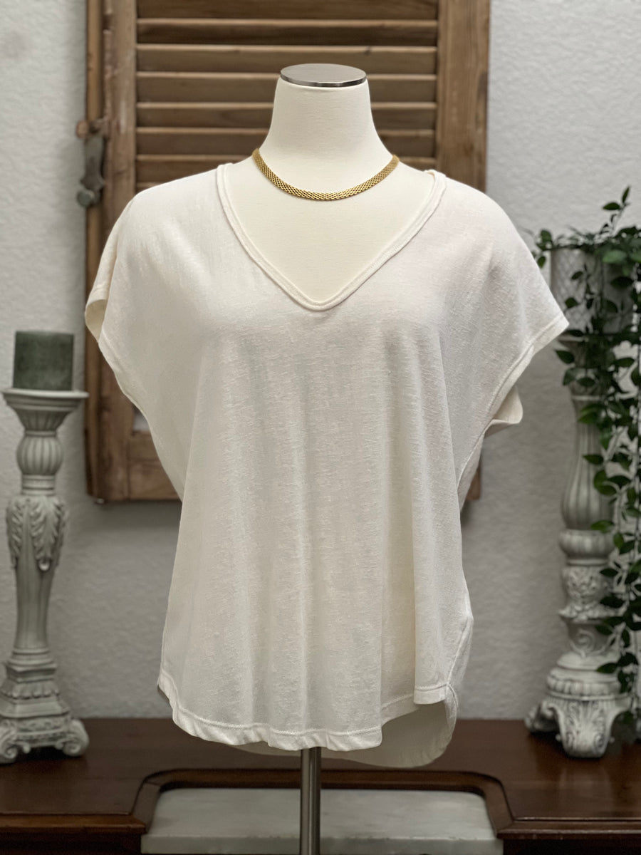 Layla Basic Textured V-Neck Tee