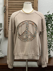 Dixie Long Sleeve Mineral Washed Peace Lounge Tee