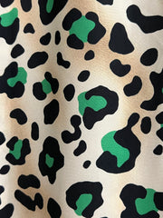 Evie Silky Green Leopard Print Tunic