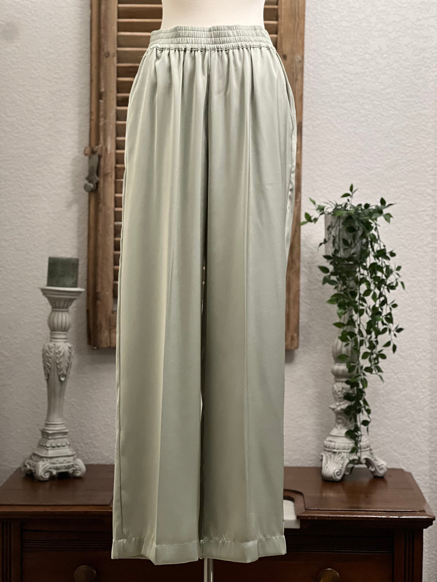 Bellamy Wide Leg Satin Dress Pant