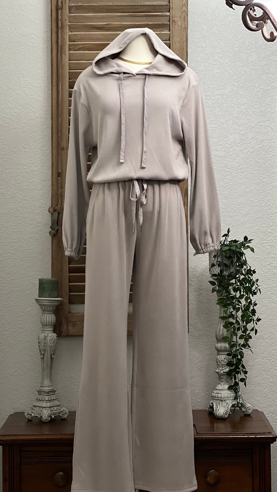 Brielle Soft Corduroy Knit Drawstring Lounge Pants